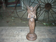 CAST IRON PRAYING ANGEL STATUE GARDEN DECK HOME DECOR A
