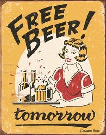 FREE BEER TIN METAL SIGN