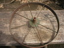 OLD SMALL IRON WHEEL DECORATIVE HOME GARDEN DECK DECOR