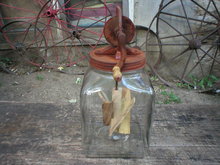 LARGE GLASS BUTTER CHURN DECORATIVE HOME DECOR D