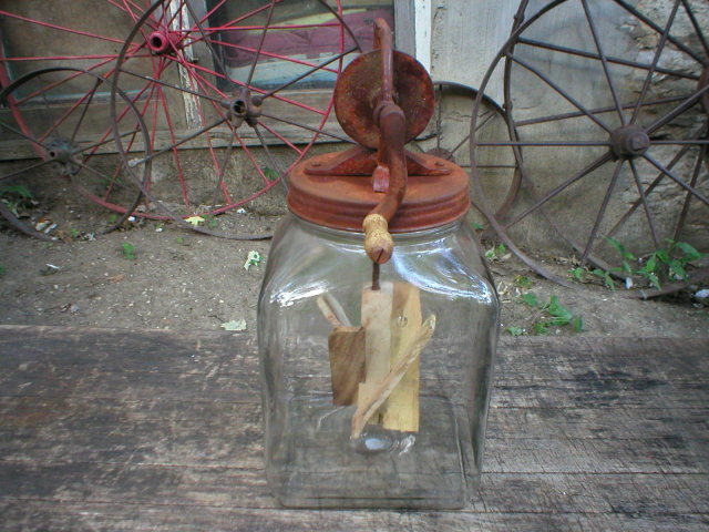LARGE GLASS BUTTER CHURN DECORATIVE HOME DECOR D