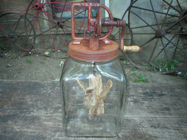 LARGE GLASS BUTTER CHURN DECORATIVE HOME DECOR D