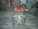 LARGE GLASS BUTTER CHURN DECORATIVE HOME DECOR D