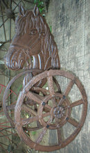 UNIQUE CAST IRON HORSE HOSE REEL HOLDER H