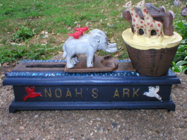 NOAH'S ARK MECHANICAL BANK IRONWARE DECOR N
