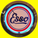 ESSO BLUE NEON CLOCK SIGN CHROME RETRO AD SIGNS S