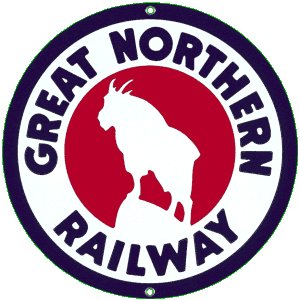 GREAT NORTHERN RAILWAY PORCELAIN COAT SIGN G