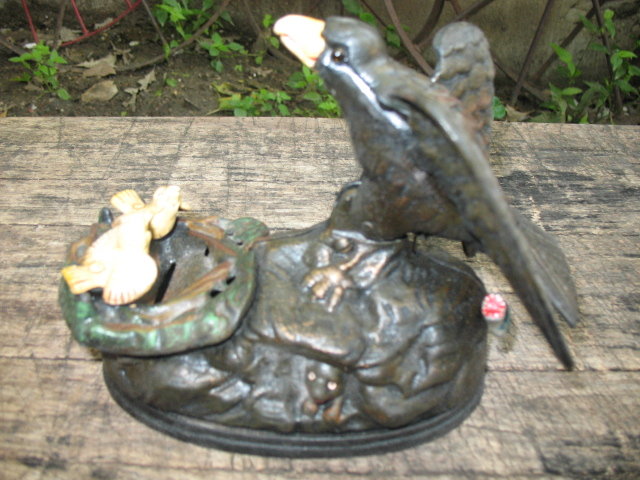 CAST IRON EAGLE MECHANICAL BANK IRONWARE DECOR E