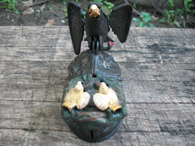 CAST IRON EAGLE MECHANICAL BANK IRONWARE DECOR E