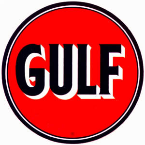 GULF GASOLINE VINYL DECAL GAS PUMP ADV AD DECOR G