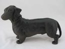 CAST IRON STANDING DACHSHUND BANK D