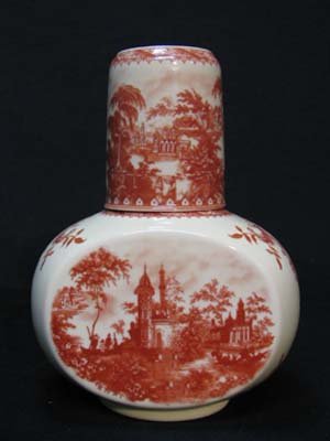 PORCELAIN TRANSFERWARE RED NIGHT WATER SET R