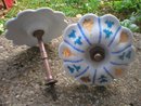 1 PAIR BLUE FLOWER PORCELAIN CURTAIN DRAPE TIEBACKS P