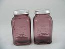 ONE SET AMETHYST SQUARE SALT & PEPPER SHAKERS A