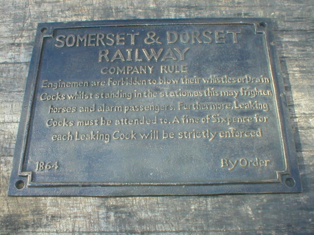 SOMERSET & DORSET RAILWAY SIGN CAST IRON