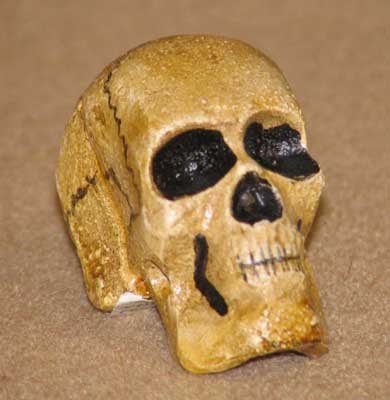 CAST IRON HAND PAINTED SKULL PAPERWEIGHT S