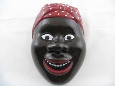 PORCELAIN, BLACK AMERICANA MAMMY STRING HOLDER
