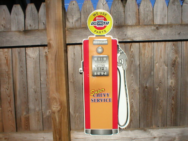 GENUINE CHEVROLET PARTS GAS PUMP DIECUT TIN SIGN F