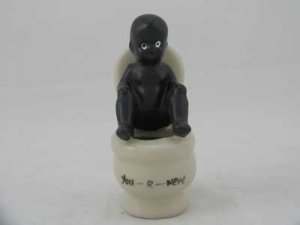 PORCELAIN BLACK AMERICANA BOY ON POT