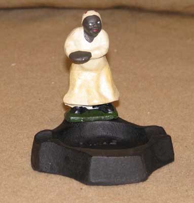 BLACK AMERICANA CAST IRON BLACK WOMAN ASHTRAY W