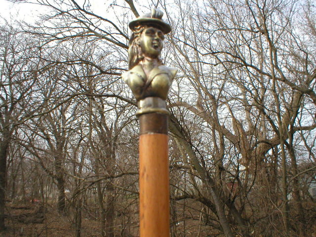 BRONZE FINISH LADY HANDLE CANE WALKING STICK R