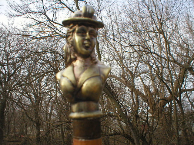 BRONZE FINISH LADY HANDLE CANE WALKING STICK R