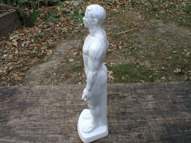 PORCELAIN ACUPUNCTURE MAN STATUE UNIQUE DECOR A