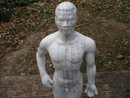 PORCELAIN ACUPUNCTURE MAN STATUE UNIQUE DECOR A