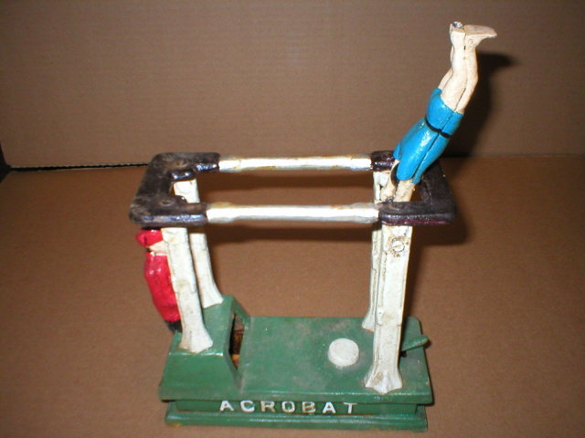 CAST IRON ACROBAT MECHANICAL BANK A