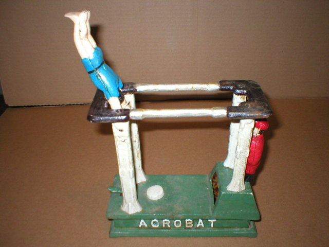 CAST IRON ACROBAT MECHANICAL BANK A