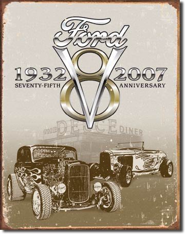 FORD DEUCE TIN METAL SIGN