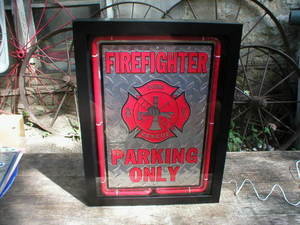 FIREFIGHTER PARKING ONLY NEON SIGN HOME GARAGE SHOP DECOR F