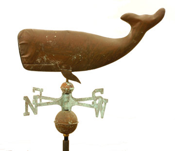 WHALE COPPER WEATHERVANE BRASS DIRECTIONALS