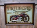 VINTAGE LOOK TRIUMPH WOOD SIGN BIKER BAR PUB ADV SIGNS