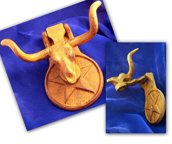CAST IRON RUSTIC STEER DOOR KNOCKER S