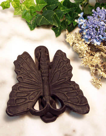 CAST IRON BUTTERFLY DOOR KNOCKER HOME GARDEN DECOR B