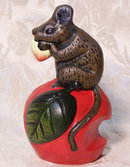 CAST IRON APPLE AND MOUSE DOORSTOP A