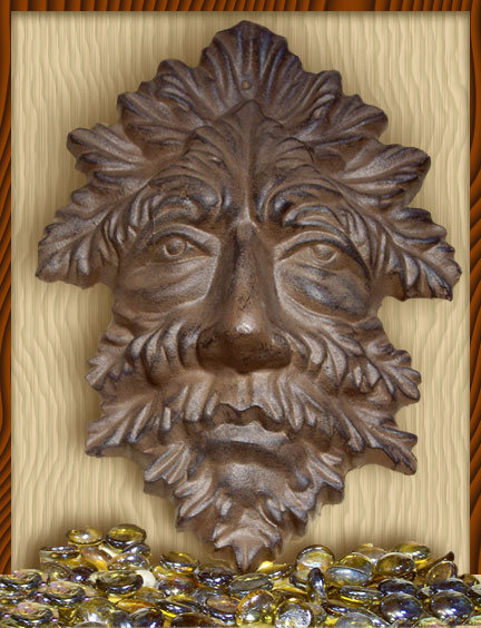 LEAF MAN WALL HANGER PLAQUE YARD ART FENCE GATE FLOWER GARDEN DECOR CAST IRON