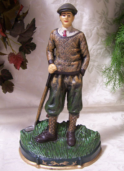CAST IRON GOLFER DOORSTOP IRONWARE DECOR G