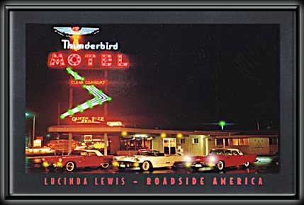 THUNDERBIRD MOTEL LED PICTURE 24 X 36 PIC SIGN T