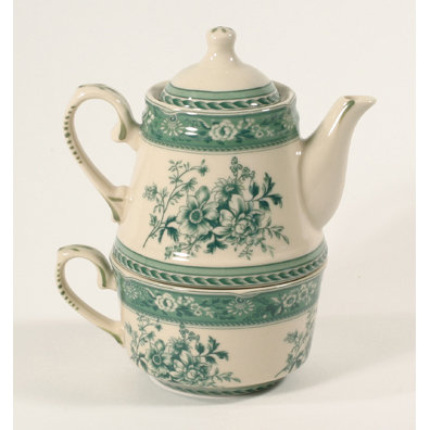 GREEN TEA FOR ONE SET UNIQUE VICTORIAN DECOR