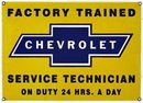 CHEVROLET SERVICE TECHNICIAN PORCELAIN-COATED SIGN