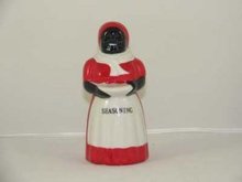 PORCELAIN RED WHITE MAMMY SPICE SHAKER