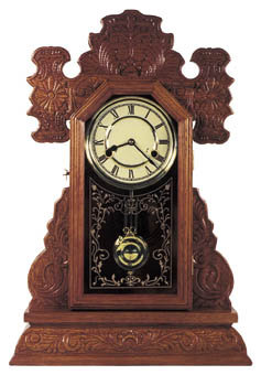OAK GINGERBREAD CLOCK MANTLE SHELF CLOCKS O