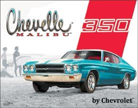 CHEVELLE MALIBU 350 TIN METAL SIGN