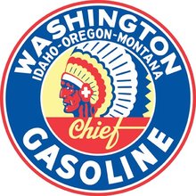 WASHINGTON GASOLINE RETRO STEEL SIGN 42 INCH