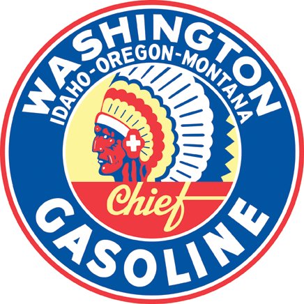 WASHINGTON GASOLINE RETRO STEEL SIGN 42 INCH