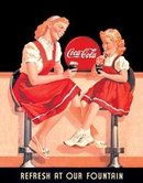 COKE REFRESH FOUNTAIN SIGN METAL RETRO ADV SIGNS
