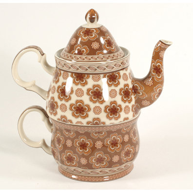 PORCELAIN TEA FOR ONE SET UNIQUE KITCHEN DECOR