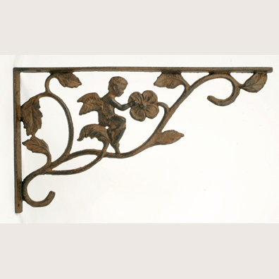 ONE PAIR CAST IRON RUSTIC ANGEL WALL BRACKETS